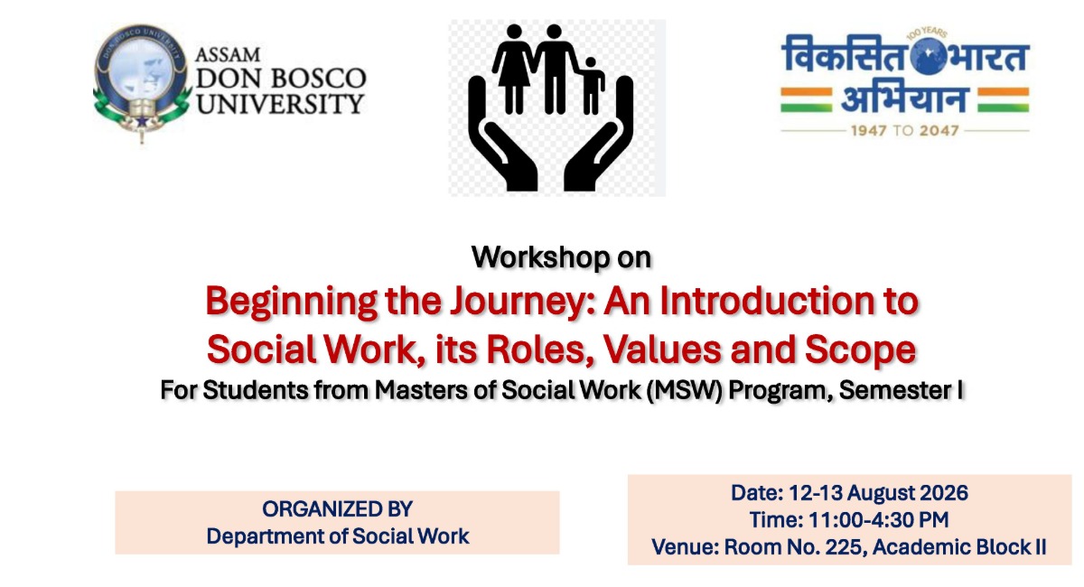 Workshop on  Beginning the Journey: An Introduction to Social Work, its Roles, Values and Scope