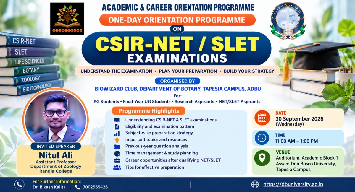 ONE-DAY ORIENTATION PROGRAMME ON CSIR-NET / SLET