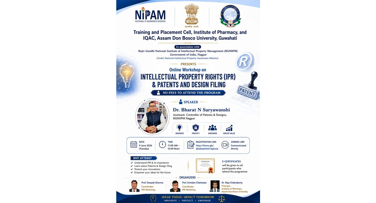 An online workshop on Intellectual Property Rights (IPR) &amp; Patents and Design Filing